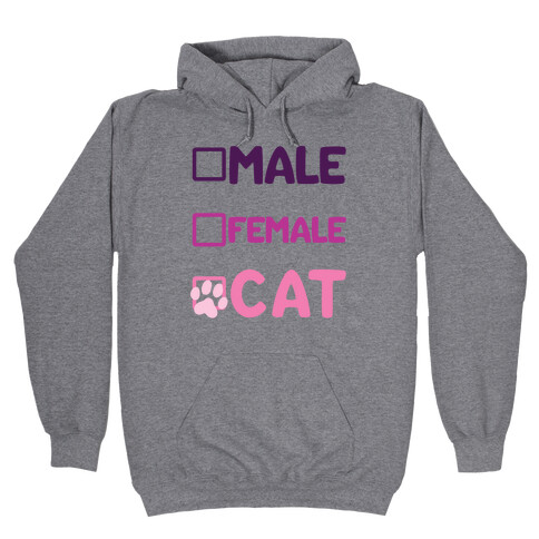 Male, Female, Cat Hooded Sweatshirt