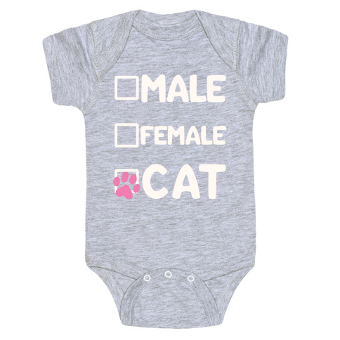 Male, Female, Cat Baby One-Piece