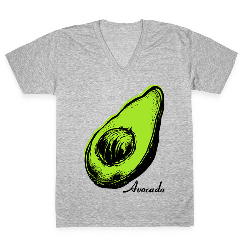 Pop Art Avocado V-Neck Tee Shirt