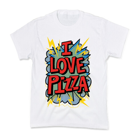 I Love Pizza Pop Art Kids T-Shirt