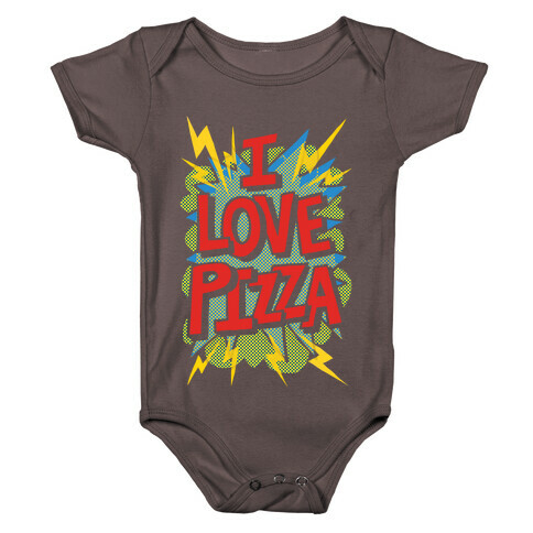 I Love Pizza Pop Art Baby One-Piece