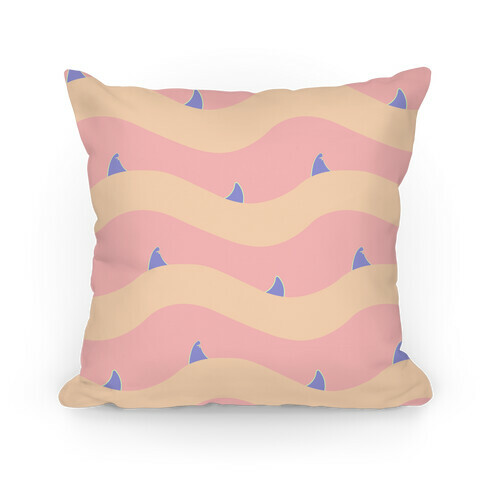 Pastel Shark Fins Waves Pattern Pillow