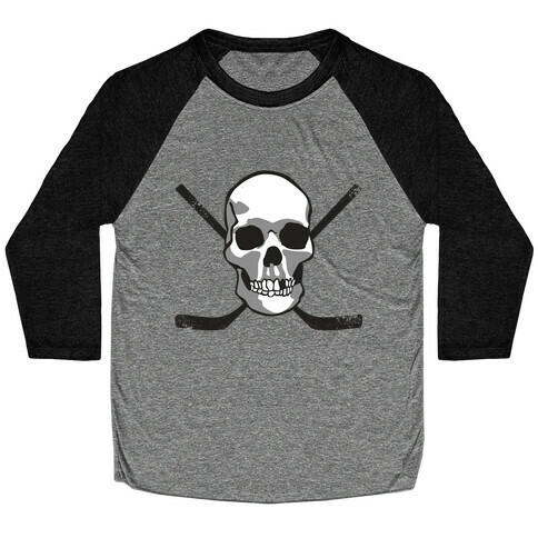 Hockey Skull Baseball Tee