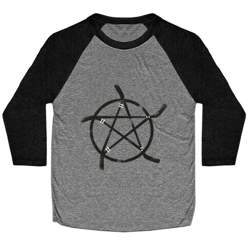 Hockey Stick Pentagram Baseball Tee