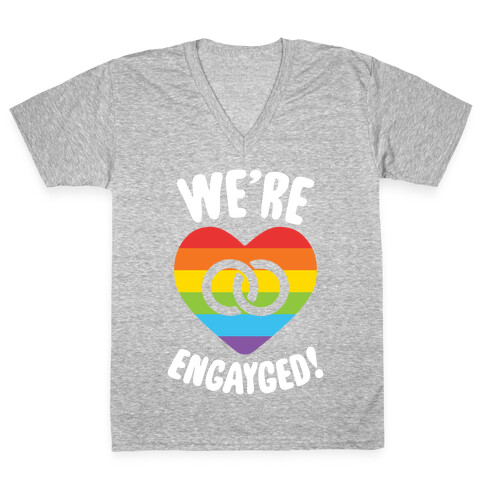 We're Engayged V-Neck Tee Shirt