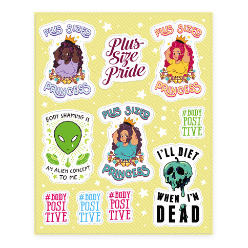Body Positive Princess  Stickers and Decal Sheet