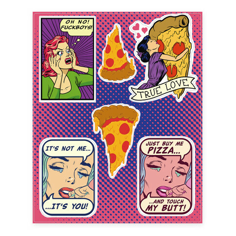 Vintage Comic Girls  Stickers and Decal Sheet