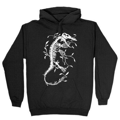 Floral Dinosaur Mosasaur Hooded Sweatshirt