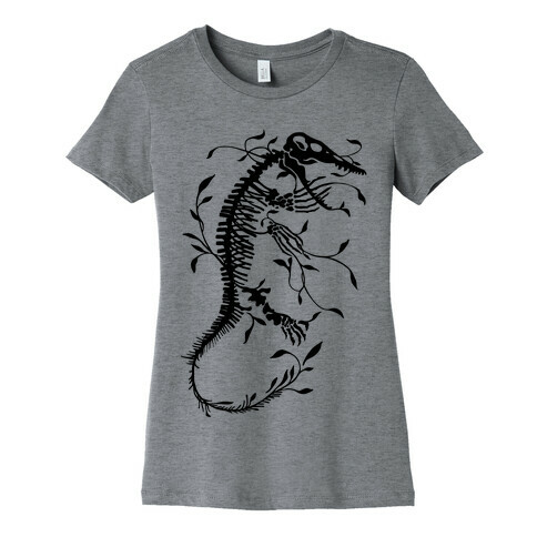 Floral Dinosaur Mosasaur Womens T-Shirt