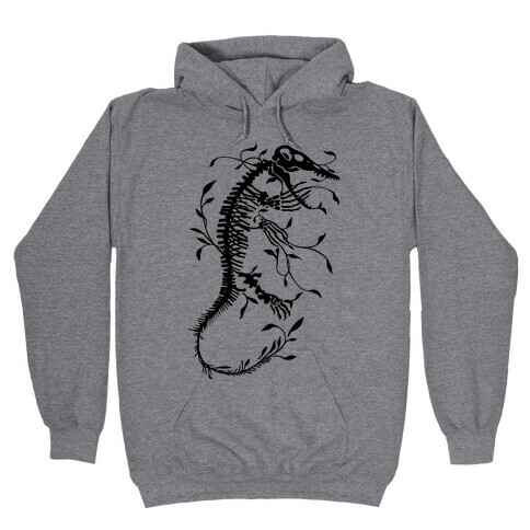 Floral Dinosaur Mosasaur Hooded Sweatshirt