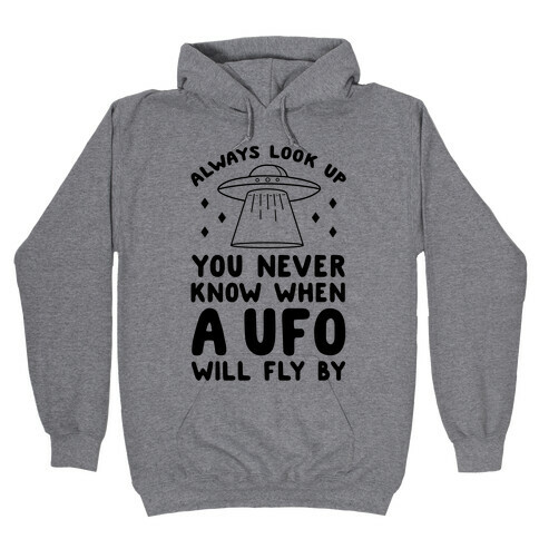 Always Look Up You Never Know When A UFO Will Fly By Hooded Sweatshirt