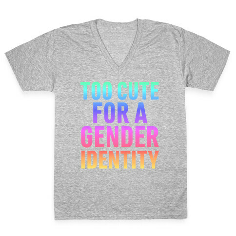 Too Cute For A Gender Identity V-Neck Tee Shirt