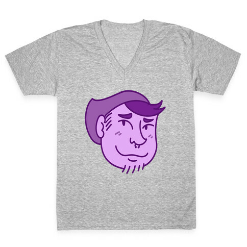 Cute Scruffy Dude (Violet) V-Neck Tee Shirt