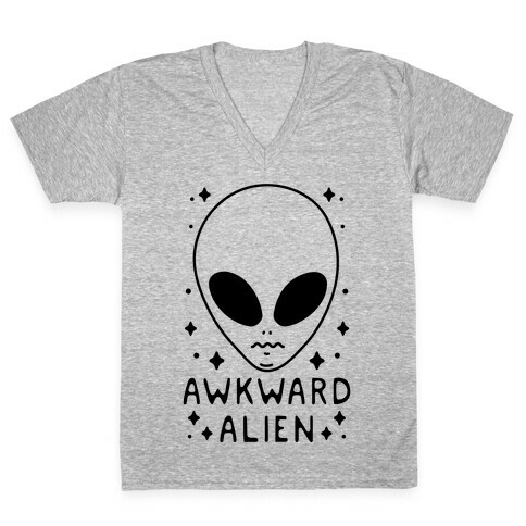 Awkward Alien V-Neck Tee Shirt