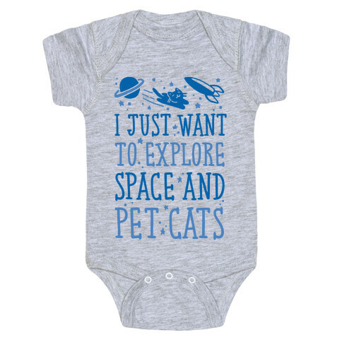 Explore Space and Pet Cats Baby One-Piece