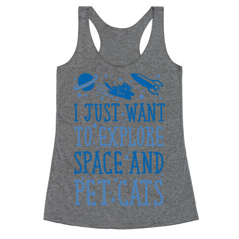 Explore Space and Pet Cats Racerback Tank Top