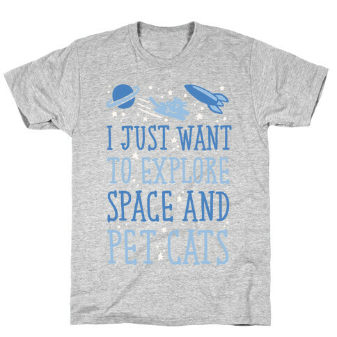 Explore Space and Pet Cats T-Shirt