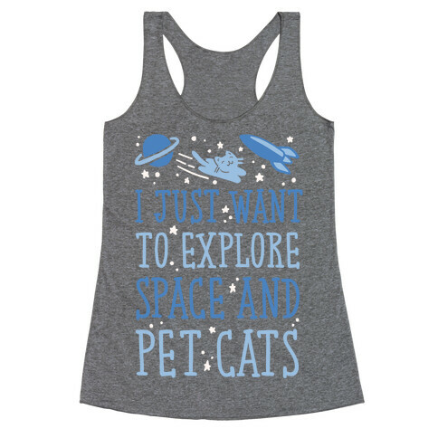 Explore Space and Pet Cats Racerback Tank Top