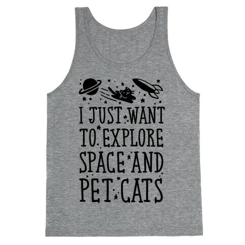 Explore Space and Pet Cats Tank Top