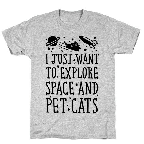 Explore Space and Pet Cats T-Shirt