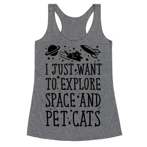 Explore Space and Pet Cats Racerback Tank Top