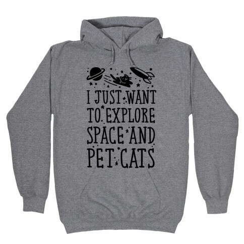 Explore Space and Pet Cats Hooded Sweatshirt