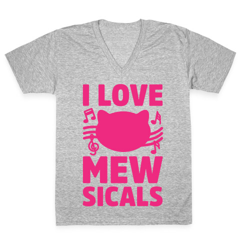 I Love Mewsicals V-Neck Tee Shirt