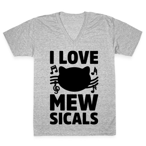 I Love Mewsicals V-Neck Tee Shirt