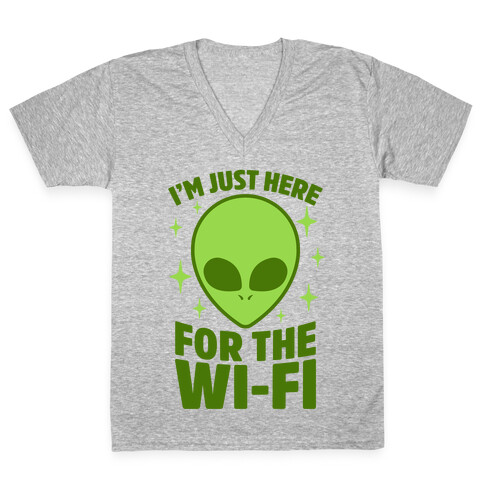 I'm Just Here For The Wi-fi V-Neck Tee Shirt