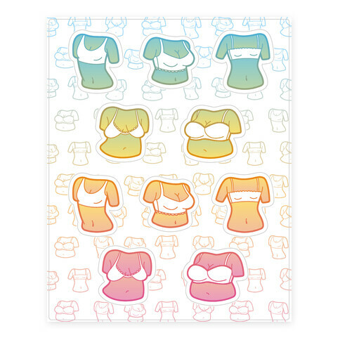 Pastel Boob  Stickers and Decal Sheet