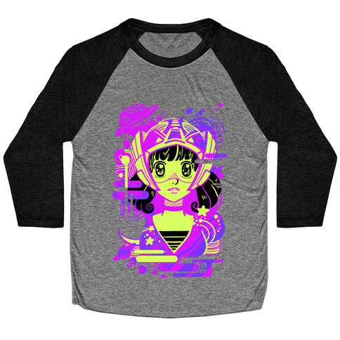 Neon Anime Space Cadet Baseball Tee