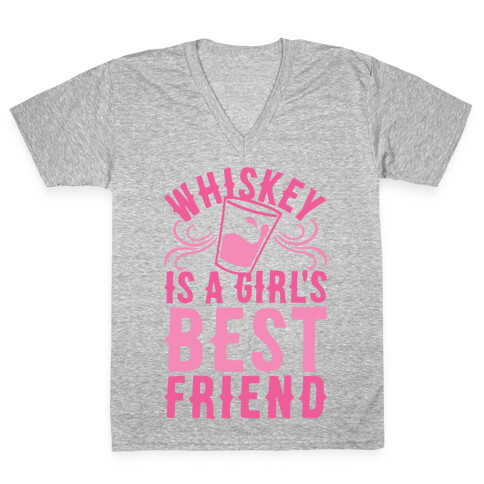 Whiskey Is A Girl's Best Friend V-Neck Tee Shirt