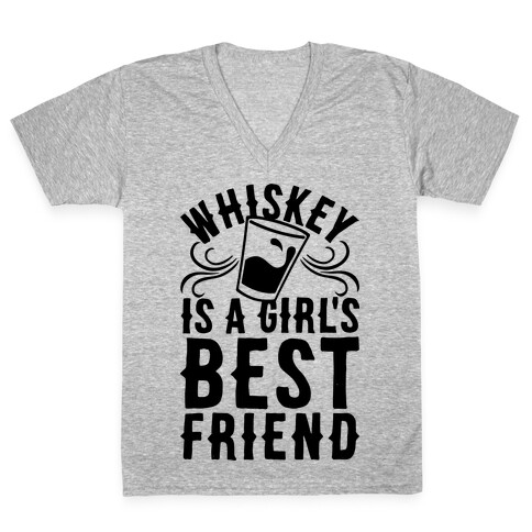 Whiskey Is A Girl's Best Friend V-Neck Tee Shirt