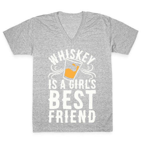 Whiskey Is A Girl's Best Friend V-Neck Tee Shirt