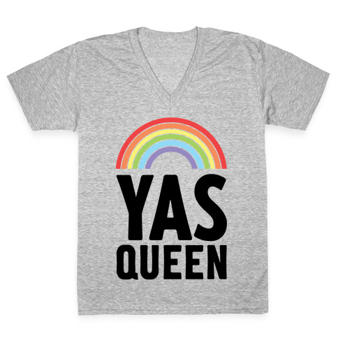 Yas Queen Rainbow Pride V-Neck Tee Shirt