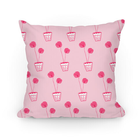Pink Poppy Pattern Pillow