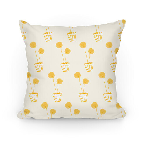 Yellow Poppy Pattern Pillow