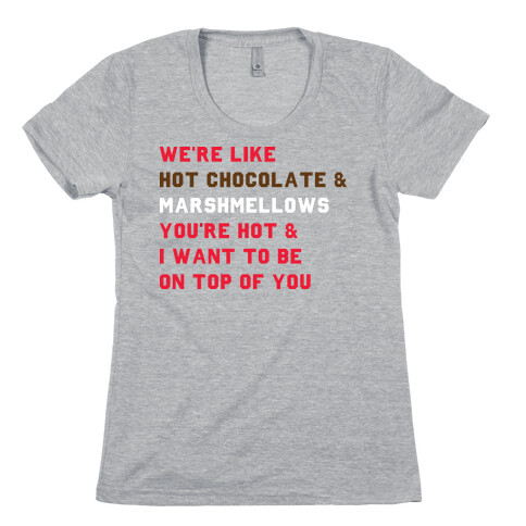 Hot Chocolate & Marshmellows Womens T-Shirt