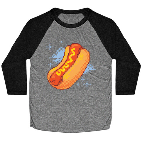 Pixel Hotdog Baseball Tee