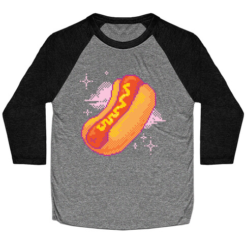 Pixel Hotdog Baseball Tee