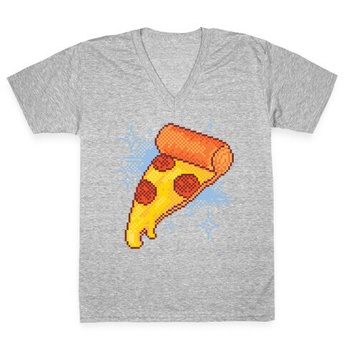 Pixel Pizza V-Neck Tee Shirt