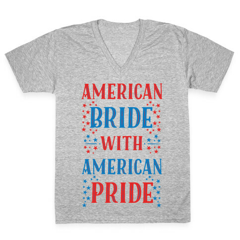 American Bride with American Pride V-Neck Tee Shirt