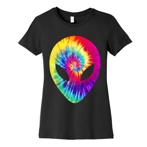 Tie Dye Alien Head Womens T-Shirt