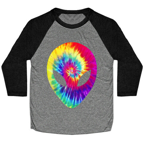 Tie Dye Alien Head Baseball Tee