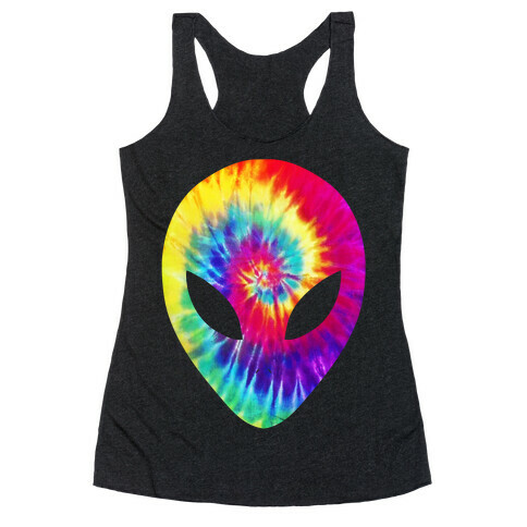 Tie Dye Alien Head Racerback Tank Top