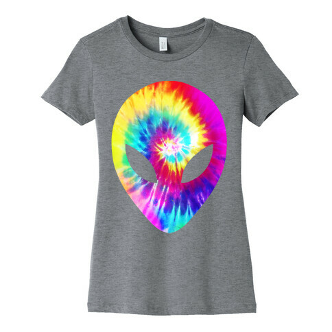 Tie Dye Alien Head Womens T-Shirt