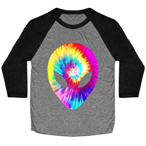 Tie Dye Alien Head Baseball Tee