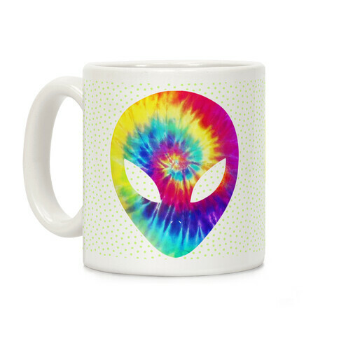 Tie Dye Alien Head Coffee Mug