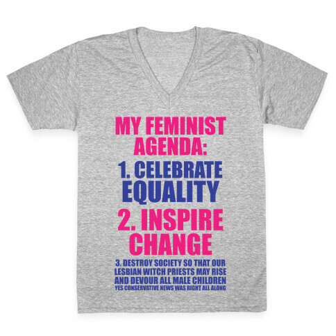 My Feminist Agenda V-Neck Tee Shirt