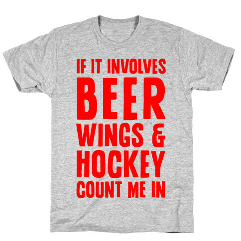 If It Involves Beer Wings & Hockey Count Me In T-Shirt